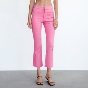 Zara pink crop flare pant